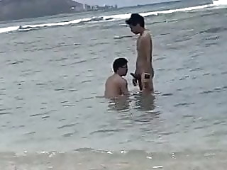 Caught playing on the beach asian (gay) beach (gay) blowjob (gay)